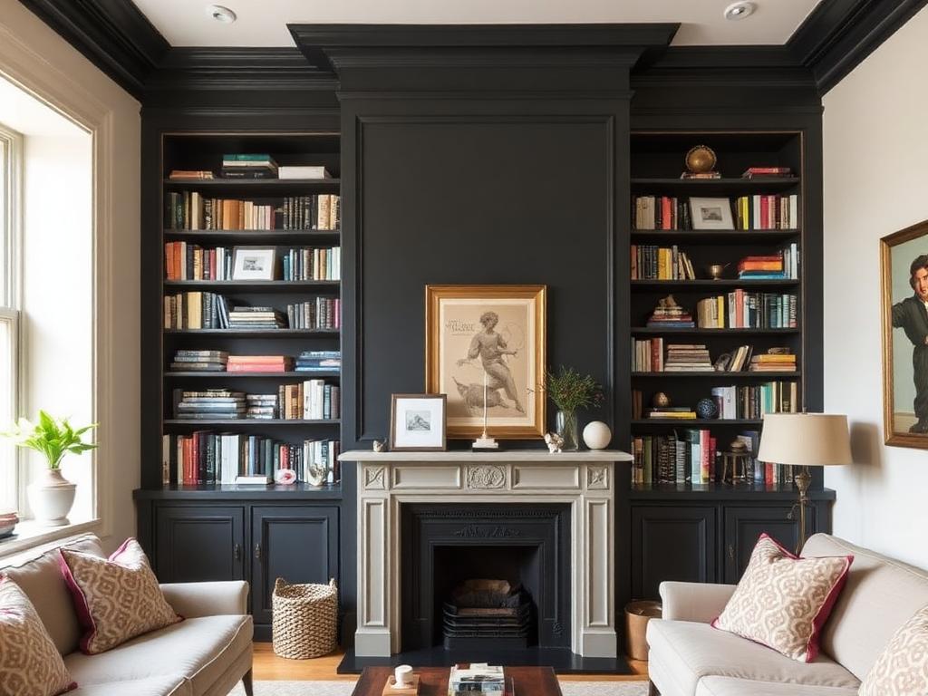 Charcoal alcove shelving project